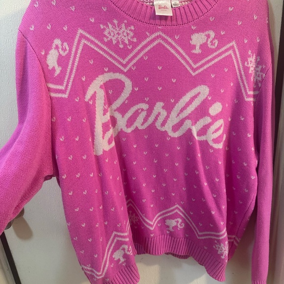 Pink Barbie Christmas Pink Women's Sweater - Picture 2 of 6